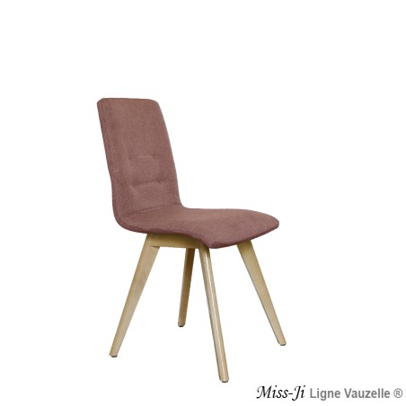 Chaise "MISS-JI LENA Hêtre Tapissée" avec piqûres