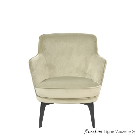 Fauteuil Lounge "ANSELME", Pieds en Acier Epoxy Noir