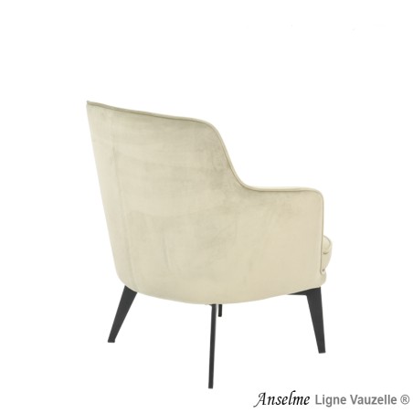 Fauteuil Lounge "ANSELME", Pieds en Acier Epoxy Noir