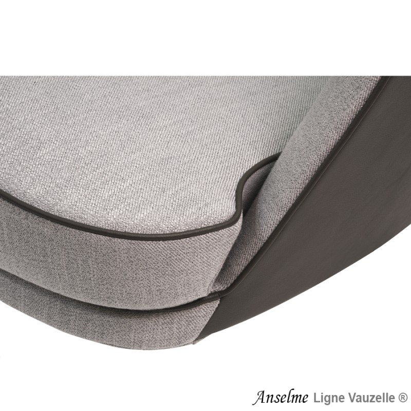 Fauteuil Lounge "ANSELME", Pieds en Acier Epoxy Noir