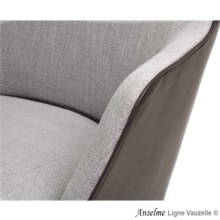 Fauteuil Lounge "ANSELME", Pieds en Acier Epoxy Noir
