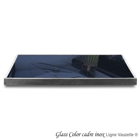 Plateau GLASS-COLOR CADRE INOX Verre SECURIT