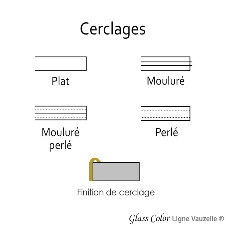 Plateau GLASS-COLOR CERCLAGE INOX Verre SECURIT