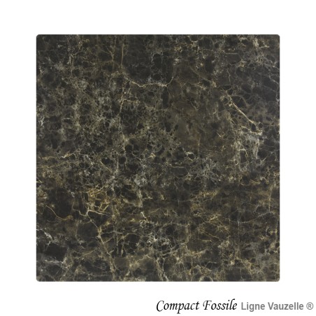 Plateau "COMPACT FOSSILE MARBLE BRUN Chant Brun" Mat Epaisseur 10 mm