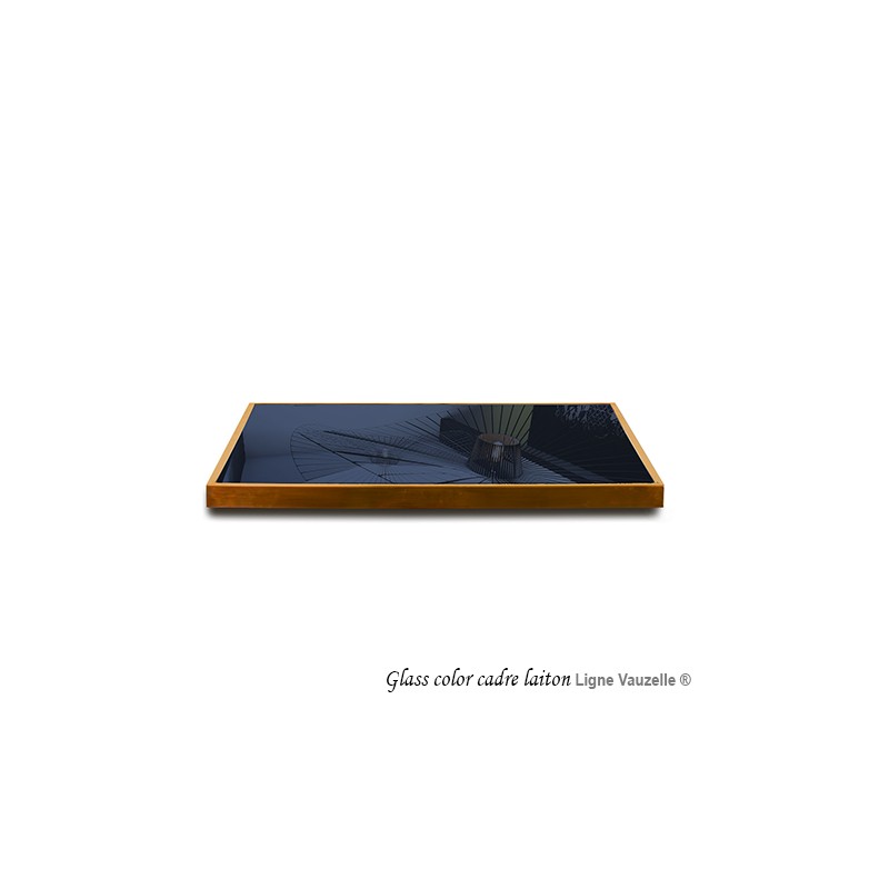 Plateau GLASS-COLOR CADRE LAITON Verre SECURIT