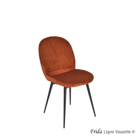 Chaise "FRIDA", Pieds en Acier Epoxy Noir