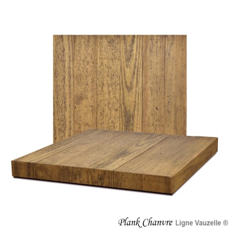 * Plateau "PLANK CHANVRE Pin Massif Vieilli Brossé" Ep. 3cm/6cm