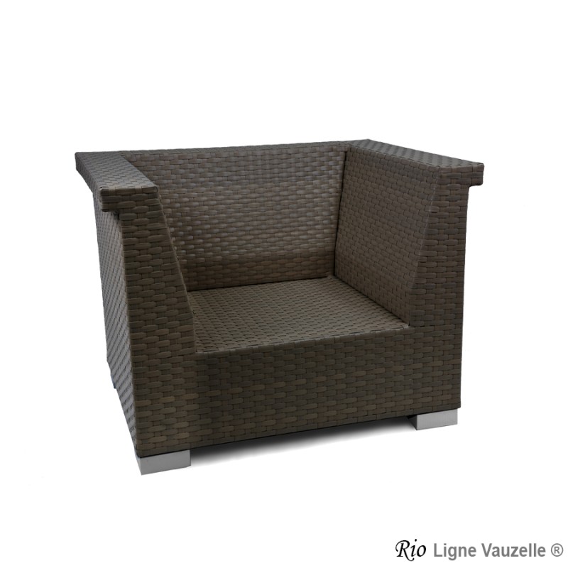 Fauteuil "RIO Tressage Café", Sans Coussin.