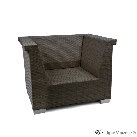 Fauteuil "RIO Tressage Café", Sans Coussin.