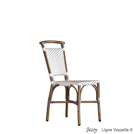 Chaise Alu "JESSY" Epoxy Rotin, Tressage: ....