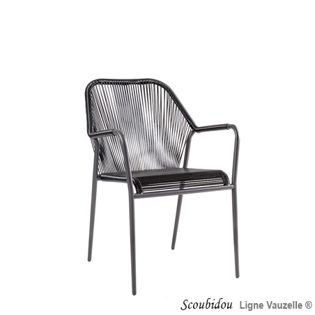 Fauteuil "SCOUBIDOU Noir", Structure Noire.