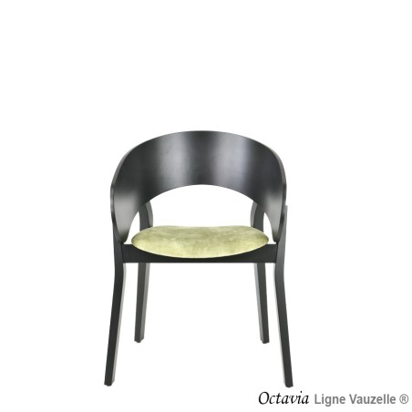 Fauteuil OCTAVIA Assise Garnie et Dos Bois