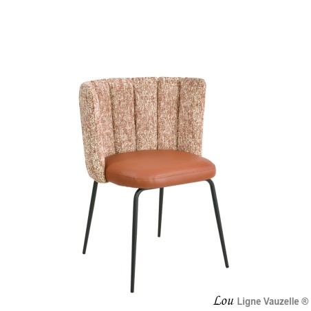 Fauteuil "LOU", Pieds Métal Epoxy Noir.