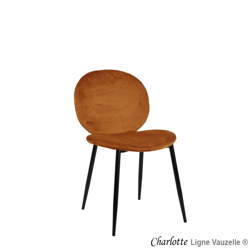 Chaise "CHARLOTTE" Pieds Métal Noir.