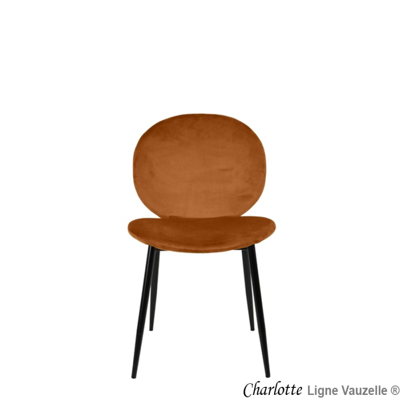 Chaise "CHARLOTTE" Pieds Métal Noir.