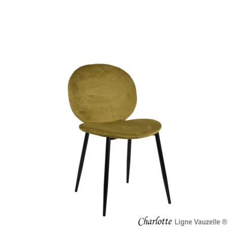 Chaise "CHARLOTTE" Pieds Métal Noir.
