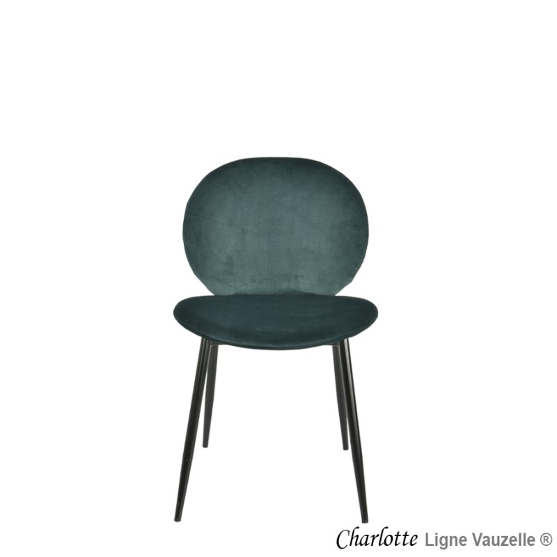 Chaise "CHARLOTTE" Pieds Métal Noir.
