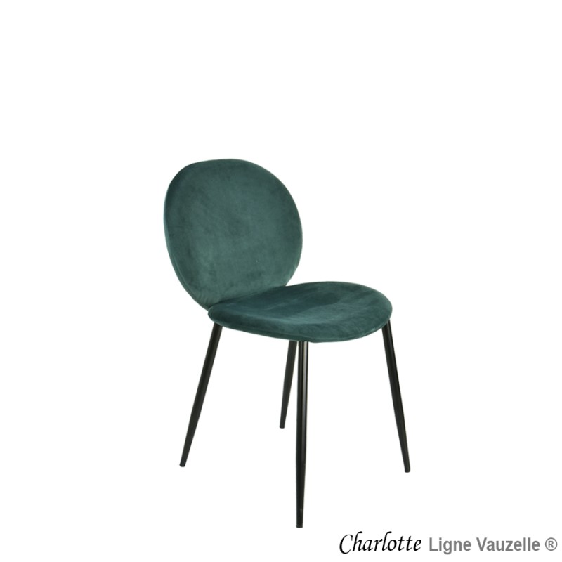 Chaise "CHARLOTTE" Pieds Métal Noir.
