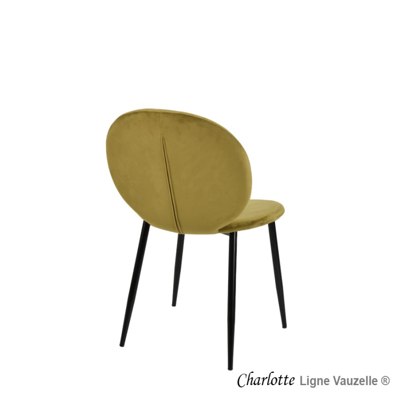 Chaise "CHARLOTTE" Pieds Métal Noir.