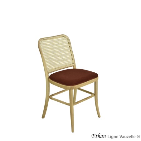 Chaise "ETHAN" Assise Galette & Dos Cannage Naturel.