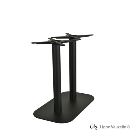 Piétement OKO Noir Mat Texturé Socle 75x42 Double Colonne