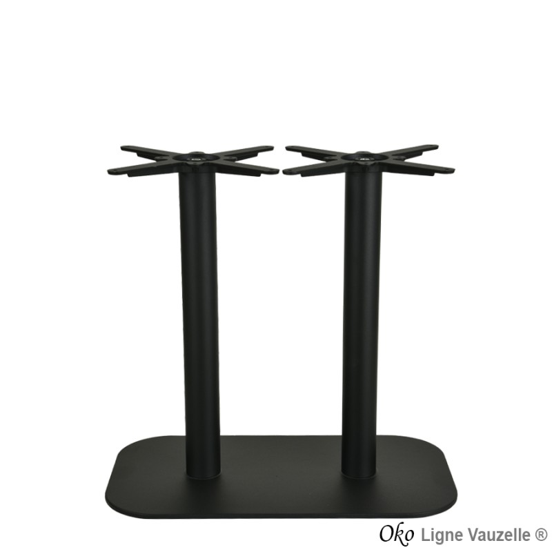 Piétement OKO Noir Mat Texturé Socle 75x42 Double Colonne