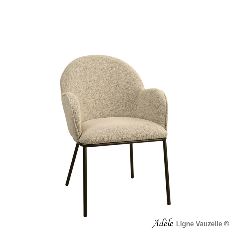 Fauteuil "ADELE" Pieds Métal Noir