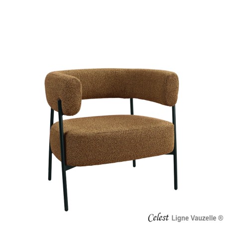 Fauteuil Lounge "CELEST" Pied Métal Noir.