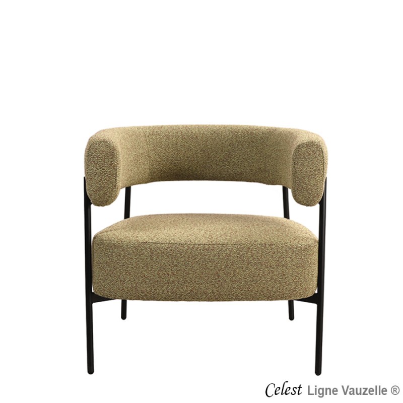 Fauteuil Lounge "CELEST" Pied Métal Noir.