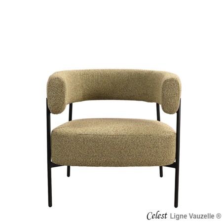 Fauteuil Lounge "CELEST" Pied Métal Noir.