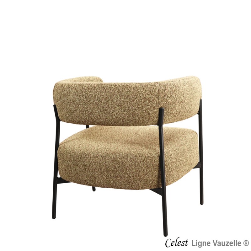 Fauteuil Lounge "CELEST" Pied Métal Noir.