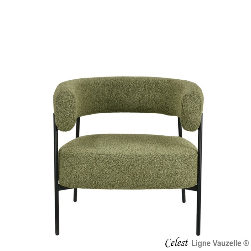 Fauteuil Lounge "CELEST" Pied Métal Noir.