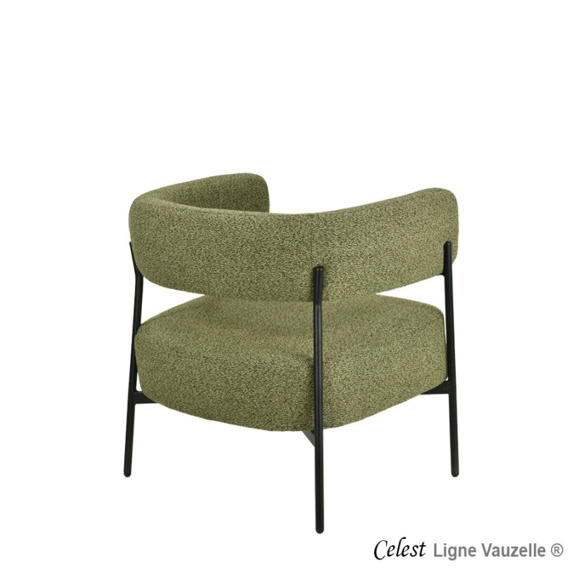 Fauteuil Lounge "CELEST" Pied Métal Noir.