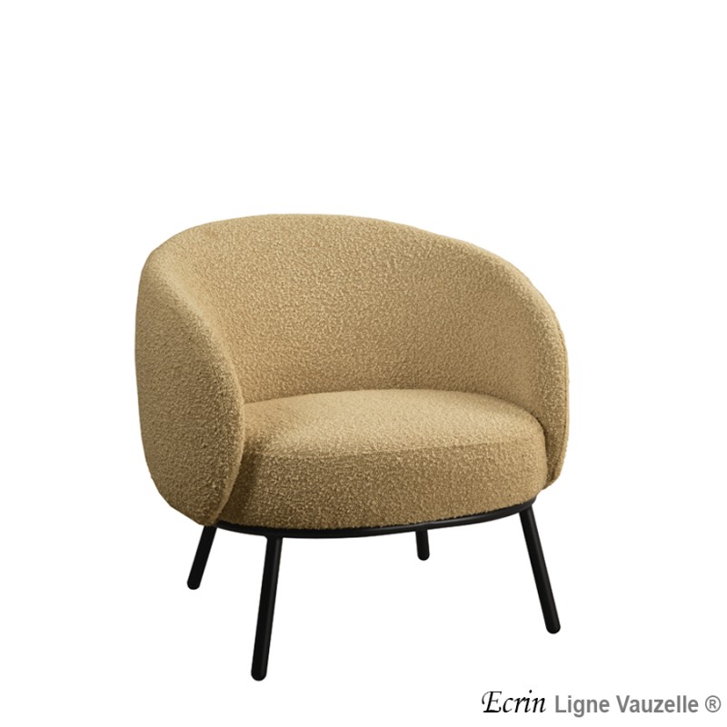 Fauteuil Lounge "ECRIN" Pied Métal Noir.
