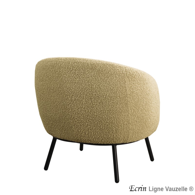 Fauteuil Lounge "ECRIN" Pied Métal Noir.