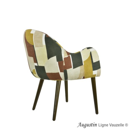Fauteuil "AUGUSTIN" Pieds Bois Conique