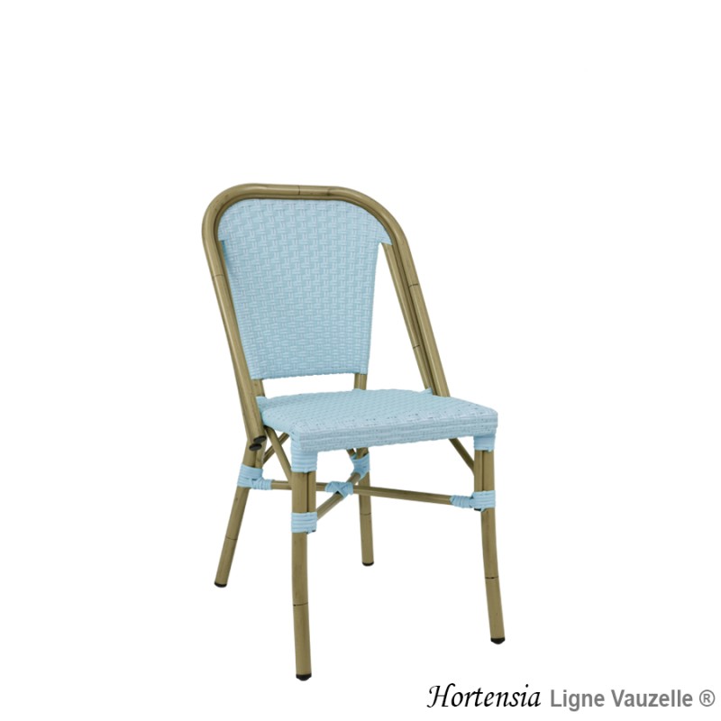 Chaise "HORTENSIA" Tressage Bleu Pastel