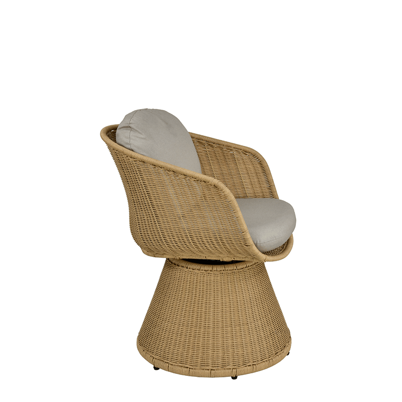 Fauteuil MADRAGUE Tournant Tressage Rond Imitation Loom