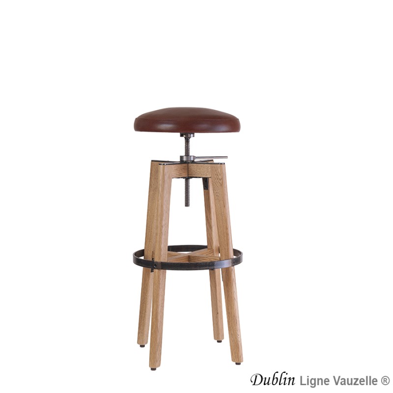Tabouret DUBLIN en Chêne avec Galette