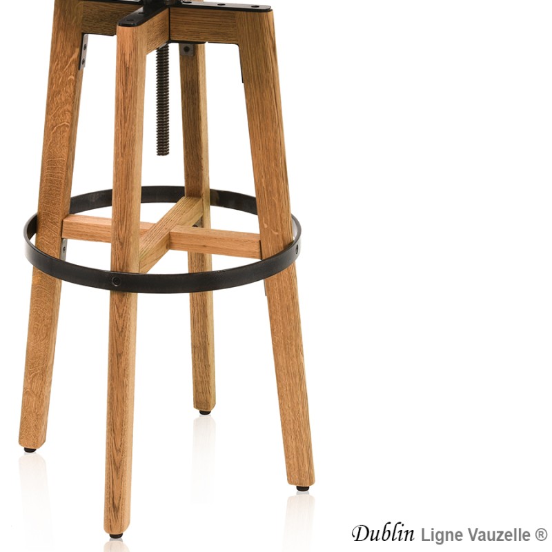 Tabouret DUBLIN en Chêne avec Galette