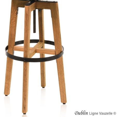 Tabouret DUBLIN en Chêne avec Galette