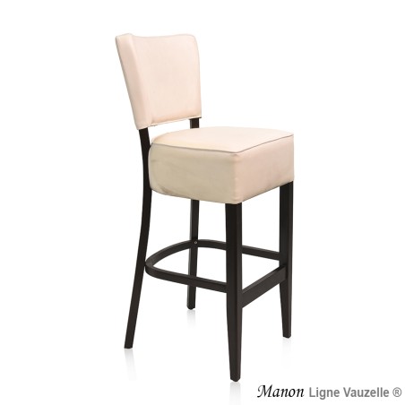 Tabouret MANON Dos Tapissé Assise Epaisse XL Ht.Ass 80cm