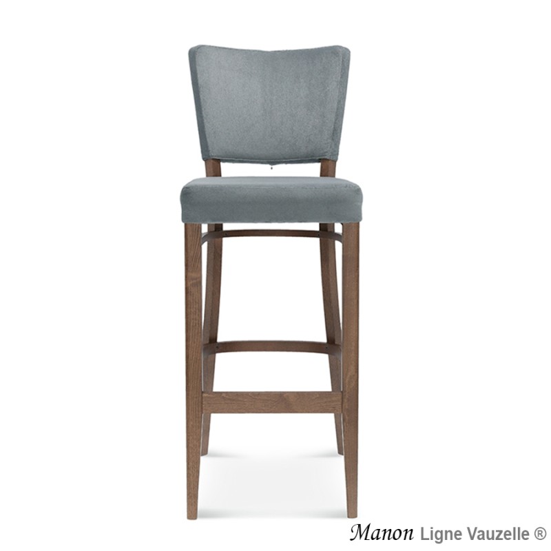 Tabouret MANON Dos Tapissé Assise Epaisse L Ht Ass 80cm