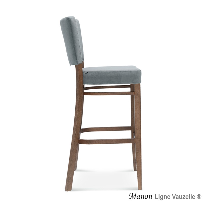 Tabouret MANON Dos Tapissé Assise Epaisse L Ht Ass 80cm
