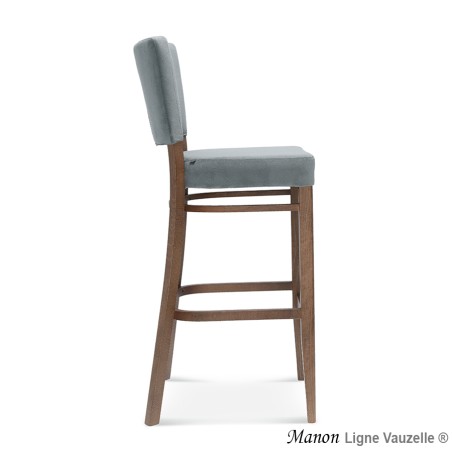 Tabouret MANON Dos Tapissé Assise Epaisse L Ht Ass 80cm
