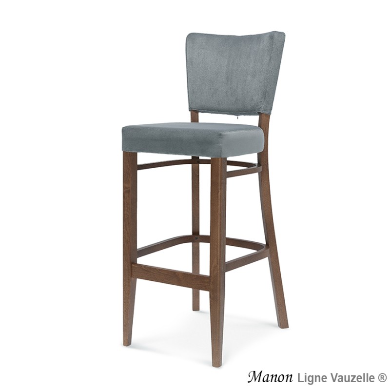 Tabouret MANON Dos Tapissé Assise Epaisse L Ht Ass 80cm