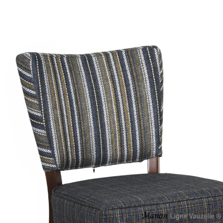 Tabouret MANON Dos Tapissé Assise Epaisse XL HtAss 60cm