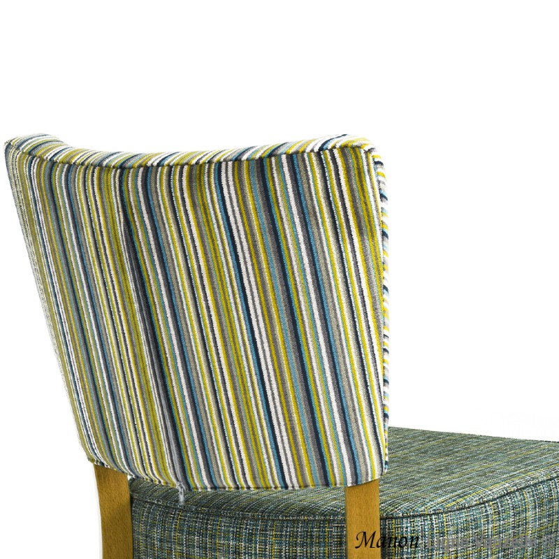 Tabouret MANON Dos Tapissé Assise Epaisse XL HtAss 60cm