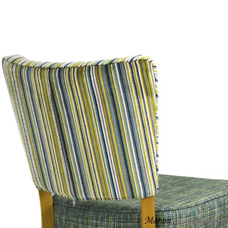 Tabouret MANON Dos Tapissé Assise Epaisse XL HtAss 60cm