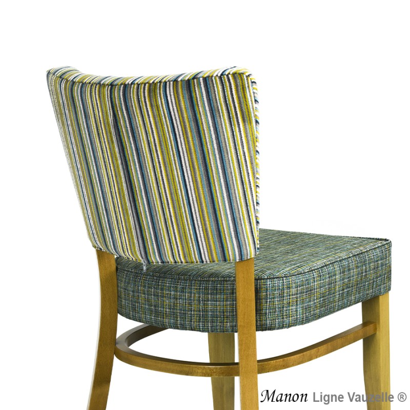 Tabouret MANON Dos Tapissé Assise Epaisse L Ht Ass 60cm
